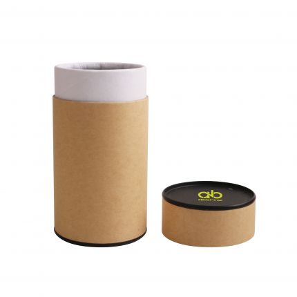 Large Kraft Paper Cylinders with Black Lid (65 x 130mm)