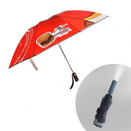 Folding Ten-Panel Umbrella with LED Light