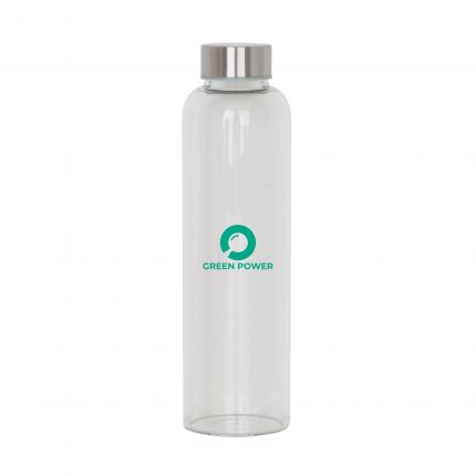 550ml Glass Drink Bottle with Stainless steel Lid