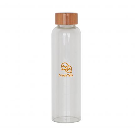 550ml Glass Drink Bottle with Bamboo Lid