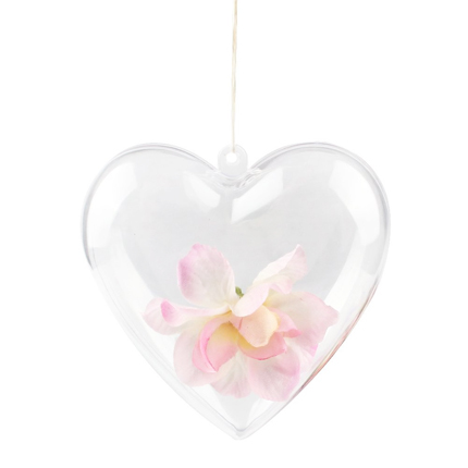 Heart Shaped Clear Plastic Ornament