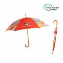 RPET Wooden Umbrella with Curved Handle