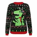 Unisex Acrylic Jacquard Christmas Jumper with Cute Dinosaur